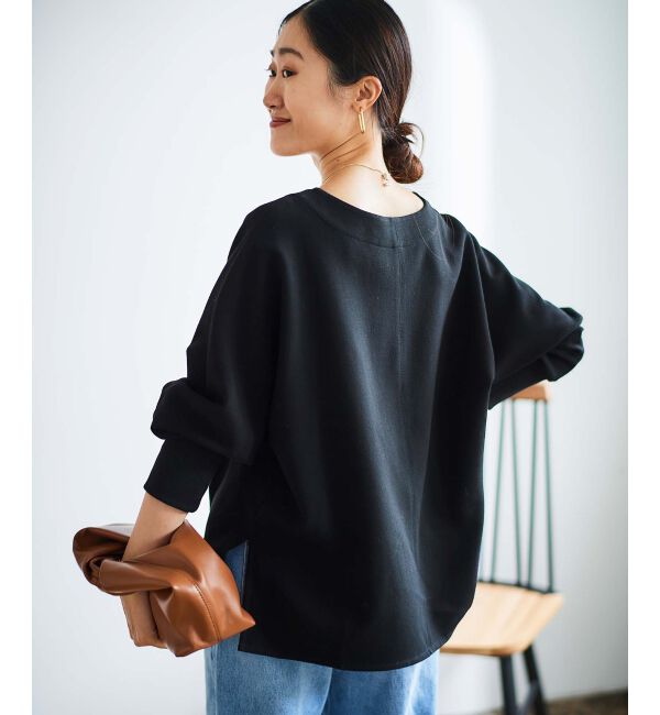  「《手洗い可能》裏起毛ストレッチドルマンプルオーバー」|プルオーバー|