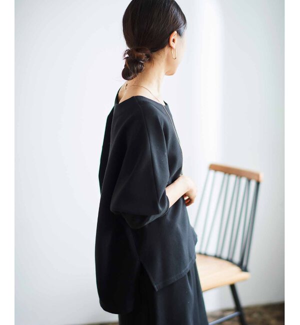  「《手洗い可能》裏起毛ストレッチドルマンプルオーバー」|プルオーバー|