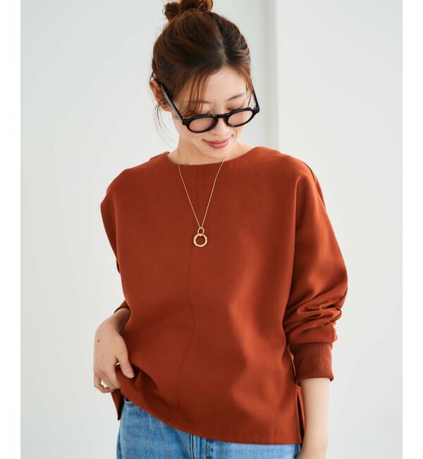  「《手洗い可能》裏起毛ストレッチドルマンプルオーバー」|プルオーバー|