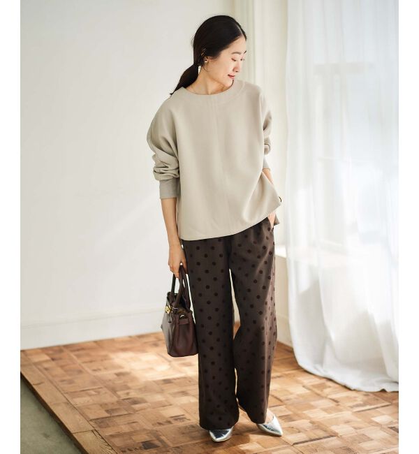 「《手洗い可能》裏起毛ストレッチドルマンプルオーバー」|プルオーバー|