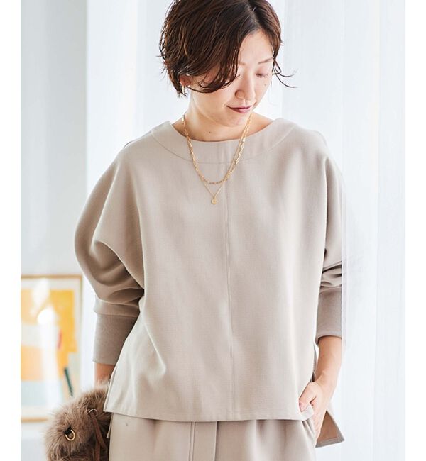  「《手洗い可能》裏起毛ストレッチドルマンプルオーバー」|プルオーバー|