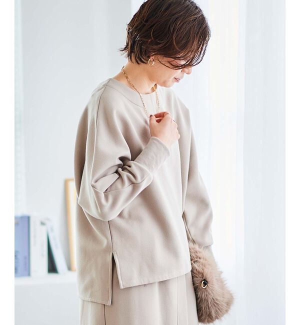  「《手洗い可能》裏起毛ストレッチドルマンプルオーバー」|プルオーバー|