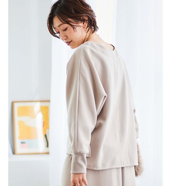  「《手洗い可能》裏起毛ストレッチドルマンプルオーバー」|プルオーバー|