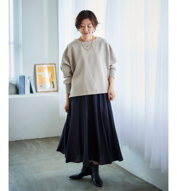  「《手洗い可能》裏起毛ストレッチドルマンプルオーバー」|プルオーバー|