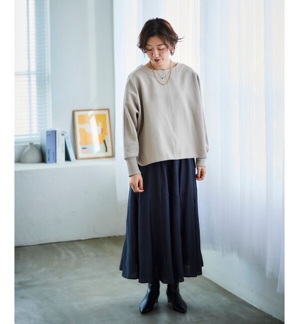  「《手洗い可能》裏起毛ストレッチドルマンプルオーバー」|プルオーバー|