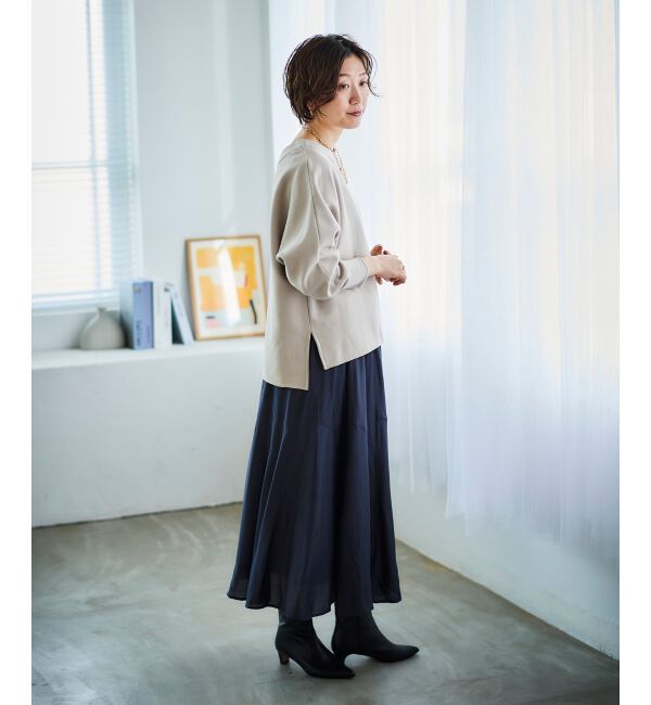  「《手洗い可能》裏起毛ストレッチドルマンプルオーバー」|プルオーバー|