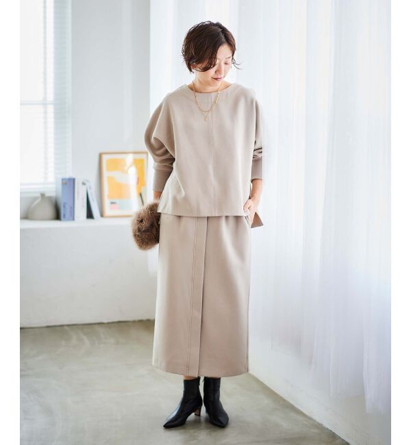  「《手洗い可能》裏起毛ストレッチドルマンプルオーバー」|プルオーバー|