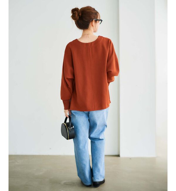  「《手洗い可能》裏起毛ストレッチドルマンプルオーバー」|プルオーバー|