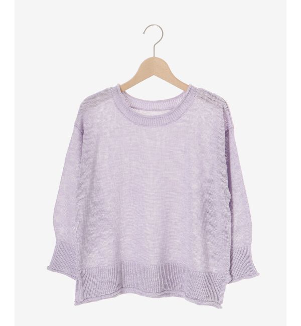  「《手洗い可能》リネンライクニットプルオーバー」|ニット・セーター|