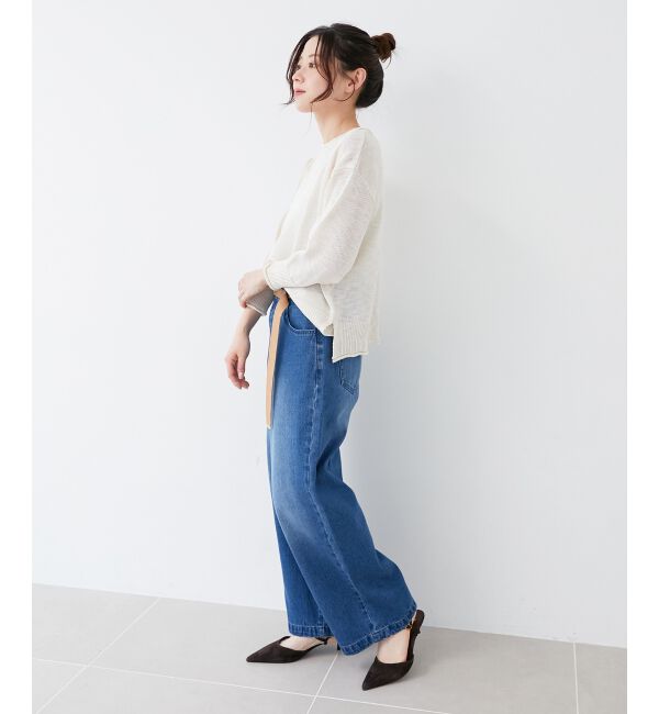  「《手洗い可能》リネンライクニットプルオーバー」|ニット・セーター|