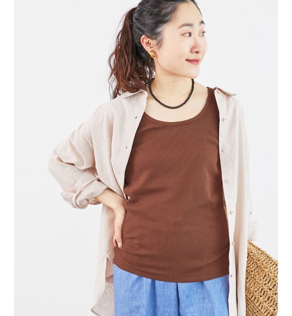  「コットンストレッチテレコタンク」|タンクトップ|