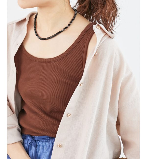  「コットンストレッチテレコタンク」|タンクトップ|