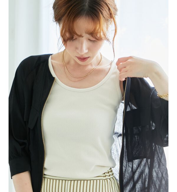  「コットンストレッチテレコタンク」|タンクトップ|ｸﾞﾚｰｼﾞｭ