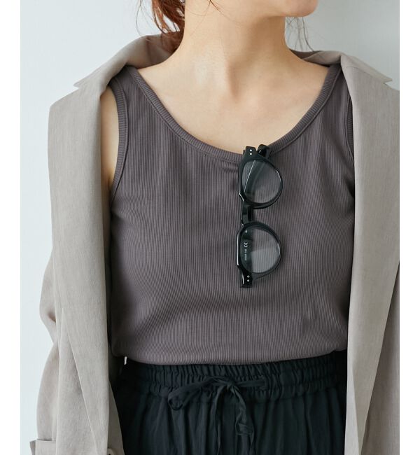  「コットンストレッチテレコタンク」|タンクトップ|D／グレー
