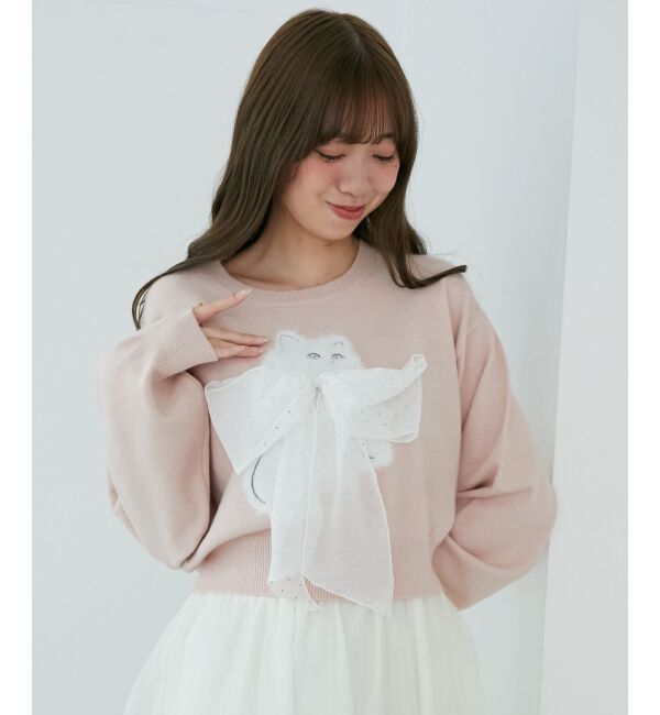  「◎ふわふわLadycatリボンニット」|ニット・セーター|