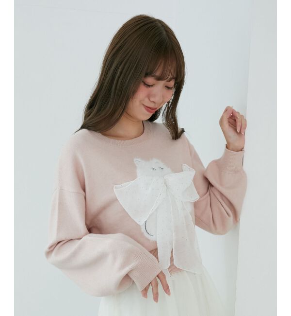  「◎ふわふわLadycatリボンニット」|ニット・セーター|