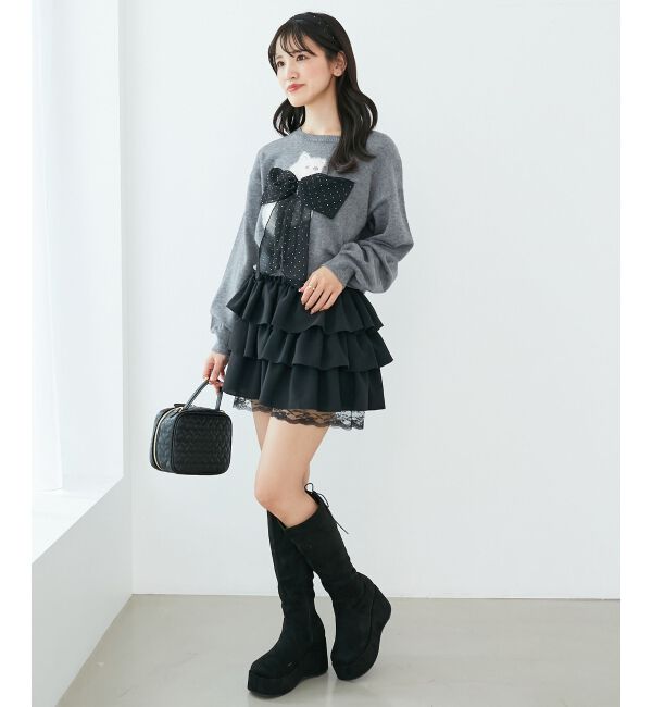  「◎ふわふわLadycatリボンニット」|ニット・セーター|