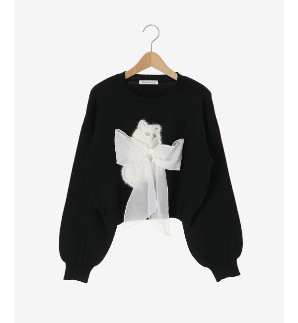  「◎ふわふわLadycatリボンニット」|ニット・セーター|