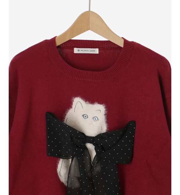  「◎ふわふわLadycatリボンニット」|ニット・セーター|