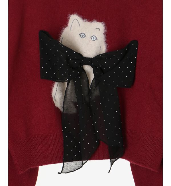  「◎ふわふわLadycatリボンニット」|ニット・セーター|