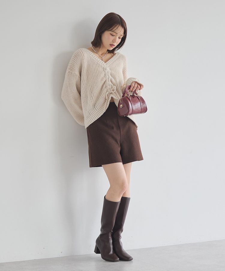 earth music&ecology「フロントシャーリングニットプルオーバー」|ニット・セーター|