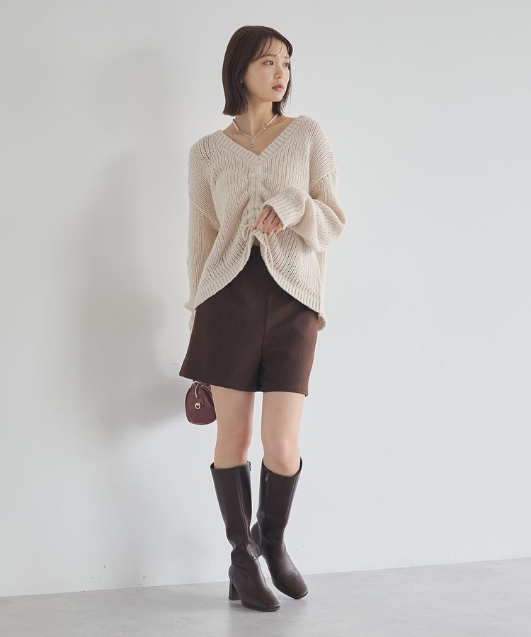 earth music&ecology「フロントシャーリングニットプルオーバー」|ニット・セーター|