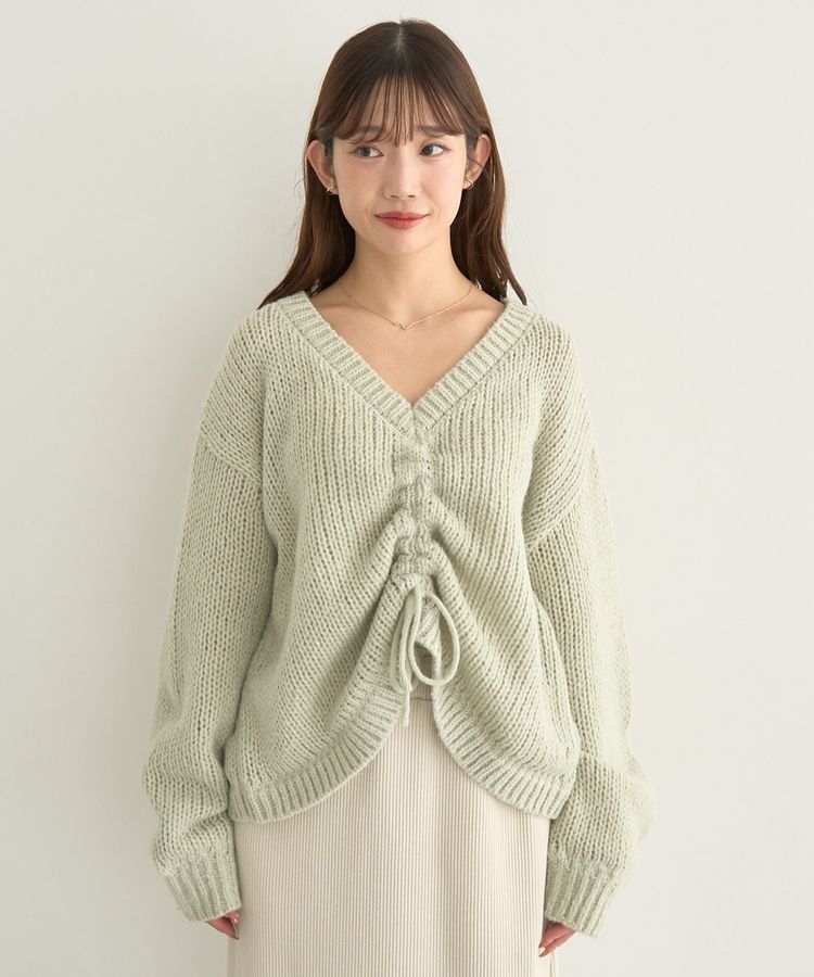 earth music&ecology「フロントシャーリングニットプルオーバー」|ニット・セーター|