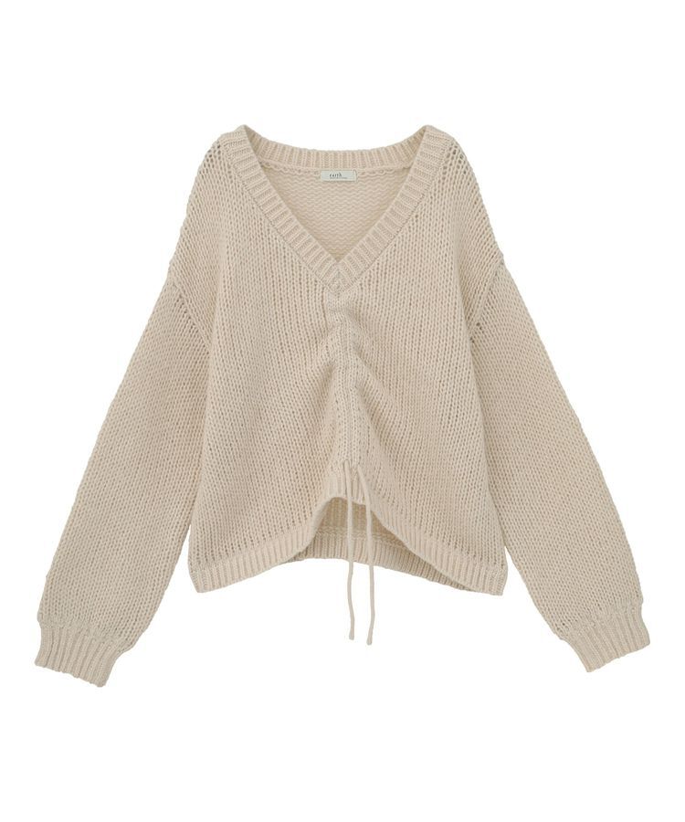 earth music&ecology「フロントシャーリングニットプルオーバー」|ニット・セーター|