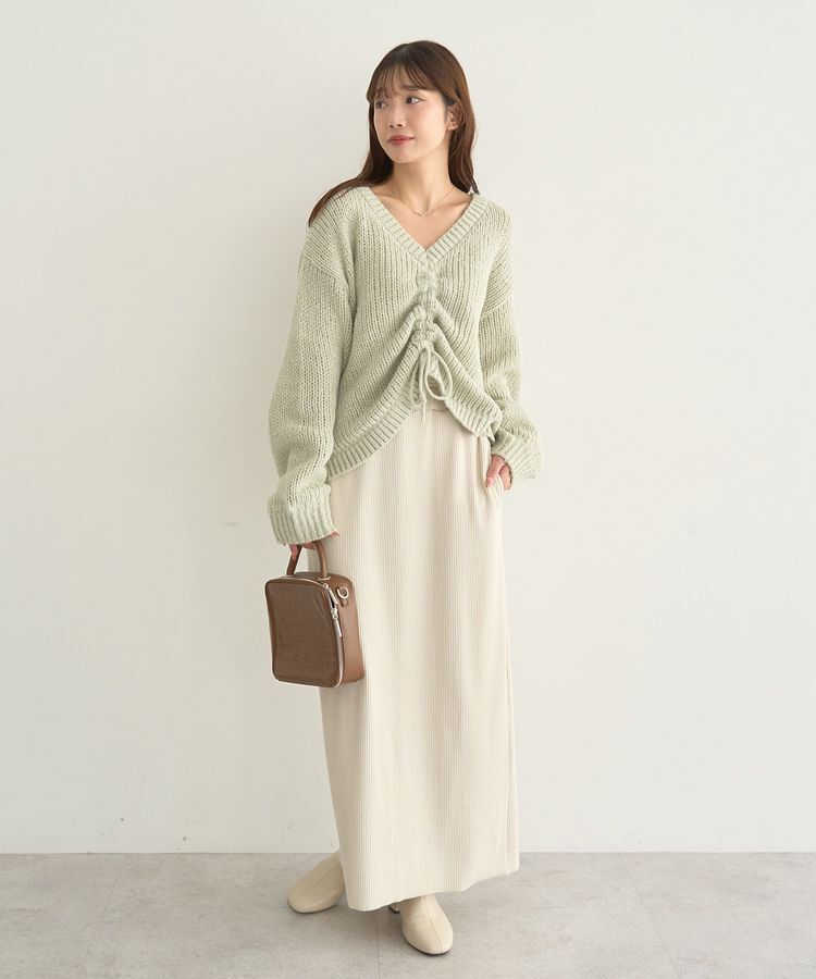 earth music&ecology「フロントシャーリングニットプルオーバー」|ニット・セーター|