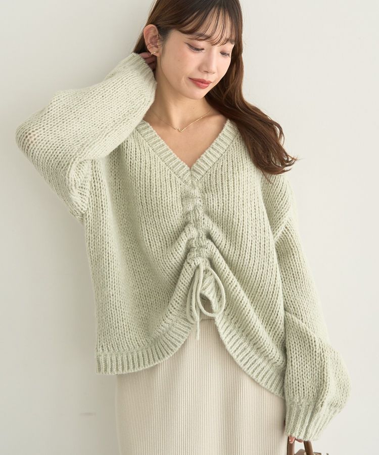 earth music&ecology「フロントシャーリングニットプルオーバー」|ニット・セーター|Mint