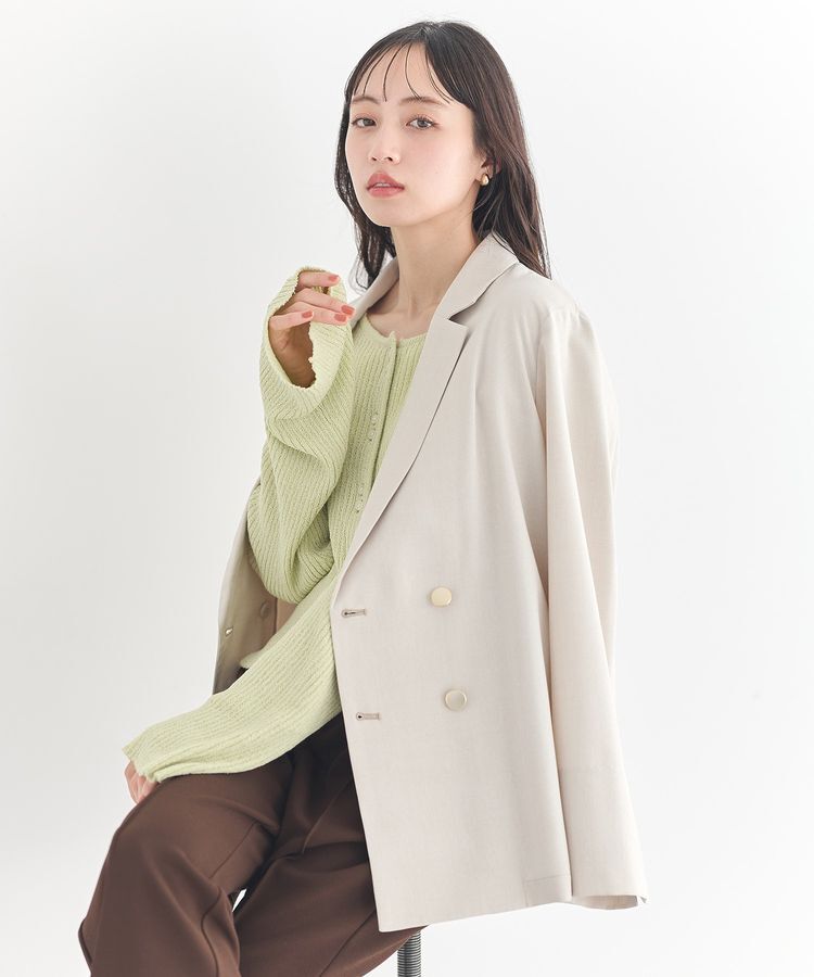 earth music&ecology「リブクロップドカーディガン」|カーディガン|