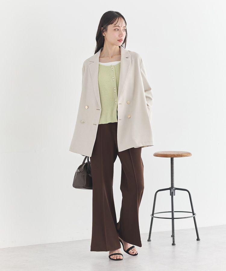 earth music&ecology「リブクロップドカーディガン」|カーディガン|