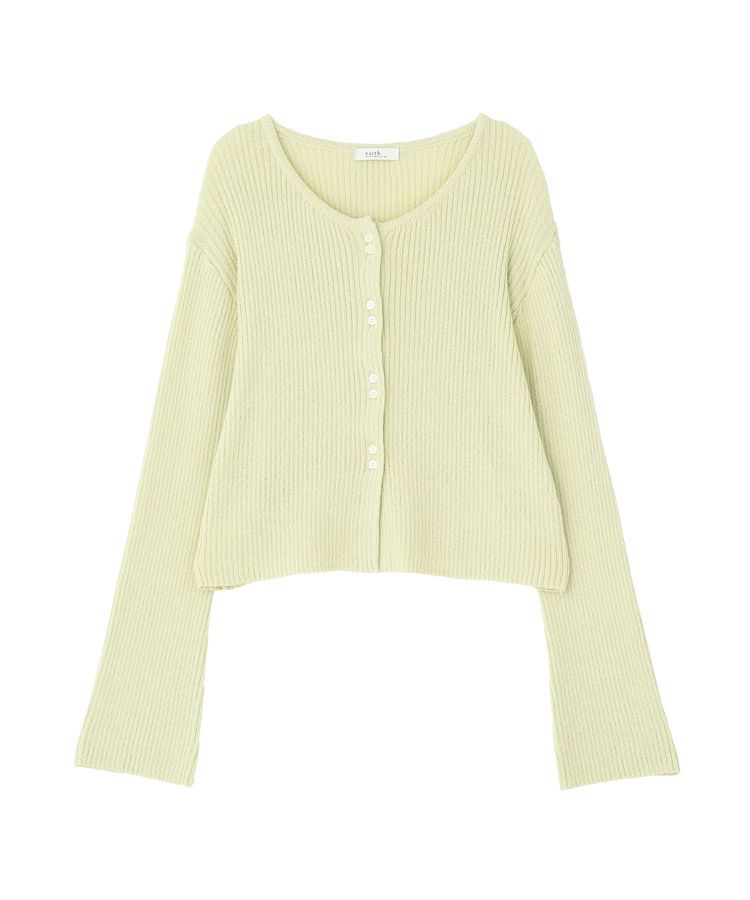 earth music&ecology「リブクロップドカーディガン」|カーディガン|