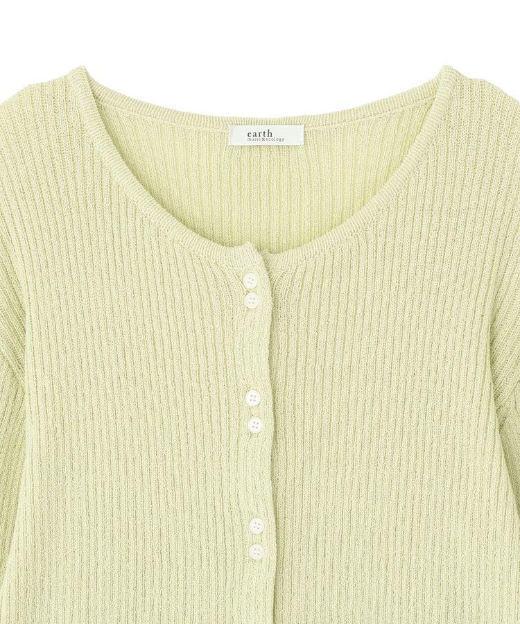earth music&ecology「リブクロップドカーディガン」|カーディガン|