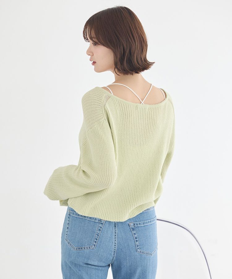 earth music&ecology「リブクロップドカーディガン」|カーディガン|