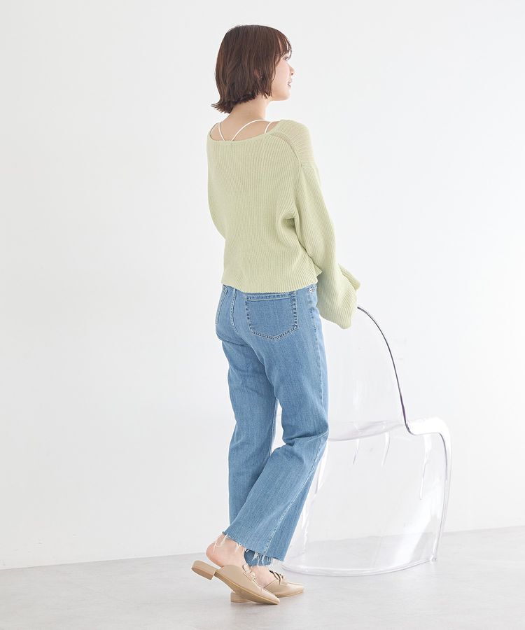 earth music&ecology「リブクロップドカーディガン」|カーディガン|