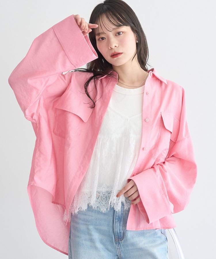 earth music&ecology「Wポケットシャツ」|シャツ・ブラウス|Pink