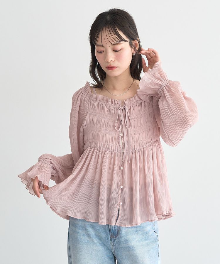 earth music&ecology「シャーリングフリルオフショルブラウス」|シャツ・ブラウス|