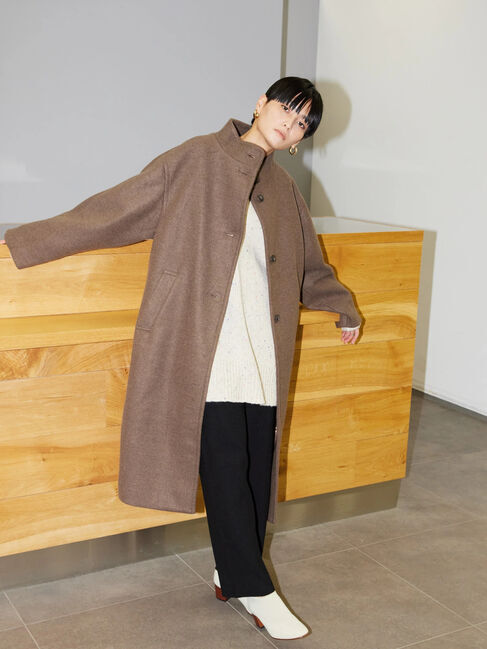  「カラーネップニットチュニック」|ニット・セーター|