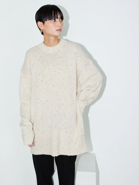  「カラーネップニットチュニック」|ニット・セーター|