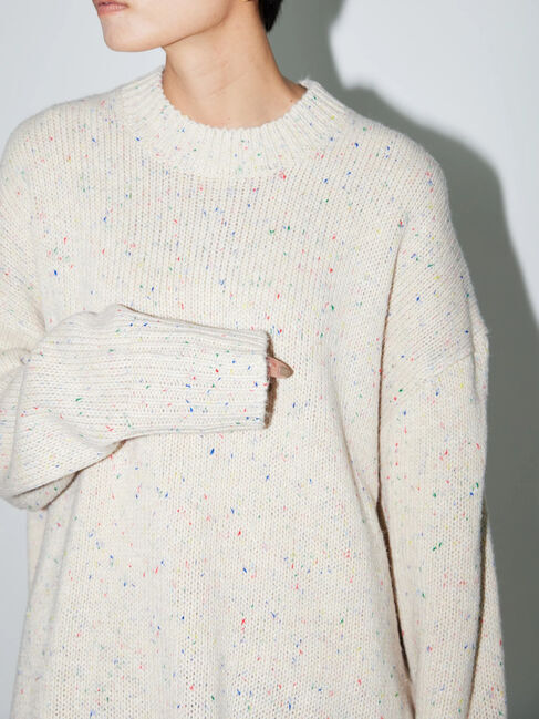  「カラーネップニットチュニック」|ニット・セーター|