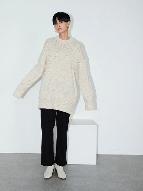  「カラーネップニットチュニック」|ニット・セーター|