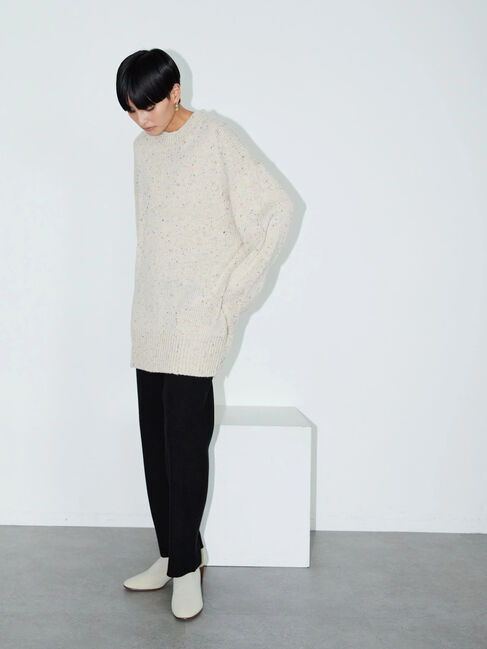  「カラーネップニットチュニック」|ニット・セーター|