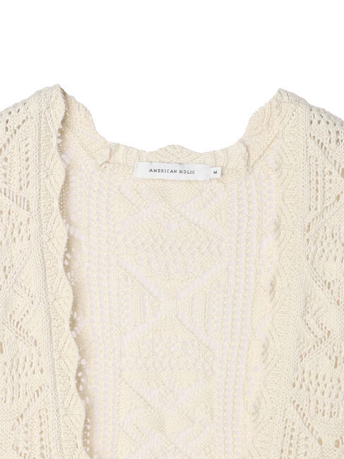 AMERICAN HOLIC「透かし編みニットベスト」|ベスト・ジレ|