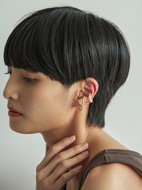  「ダブルカーブ&times;パールセットイヤカフ」|その他|
