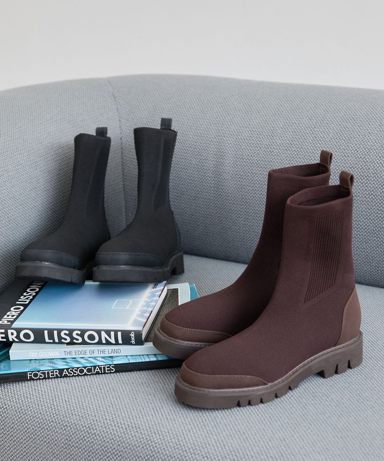 AMERICAN HOLIC「【消臭/制菌/吸水速乾】ニットブーツ」|ショートブーツ|