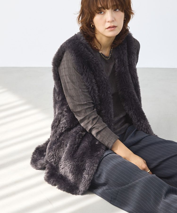 AMERICAN HOLIC「【選べる丈】ベア風ファーベスト」|ベスト・ジレ|