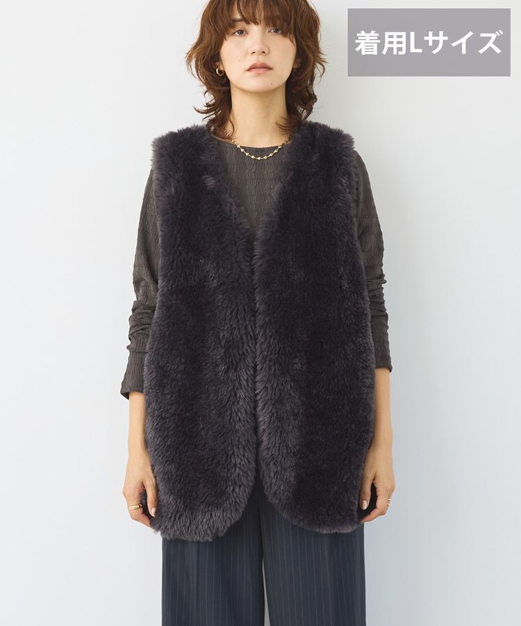 AMERICAN HOLIC「【選べる丈】ベア風ファーベスト」|ベスト・ジレ|