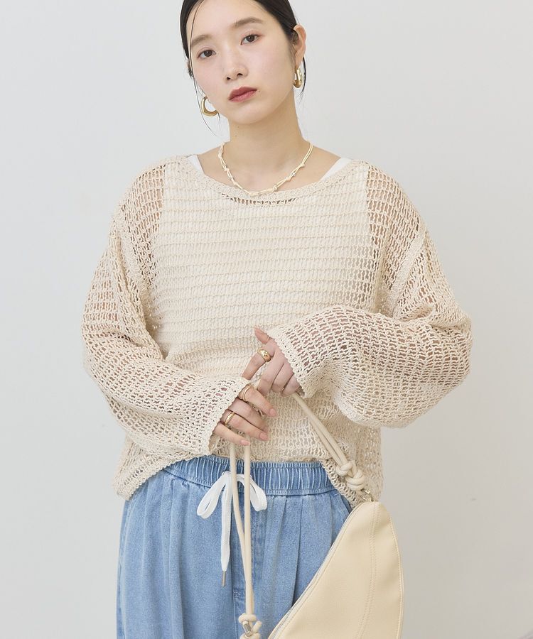 AMERICAN HOLIC「刺繍メッシュプルオーバー」|ニット・セーター|