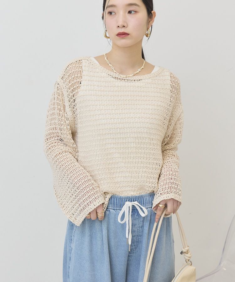 AMERICAN HOLIC「刺繍メッシュプルオーバー」|ニット・セーター|